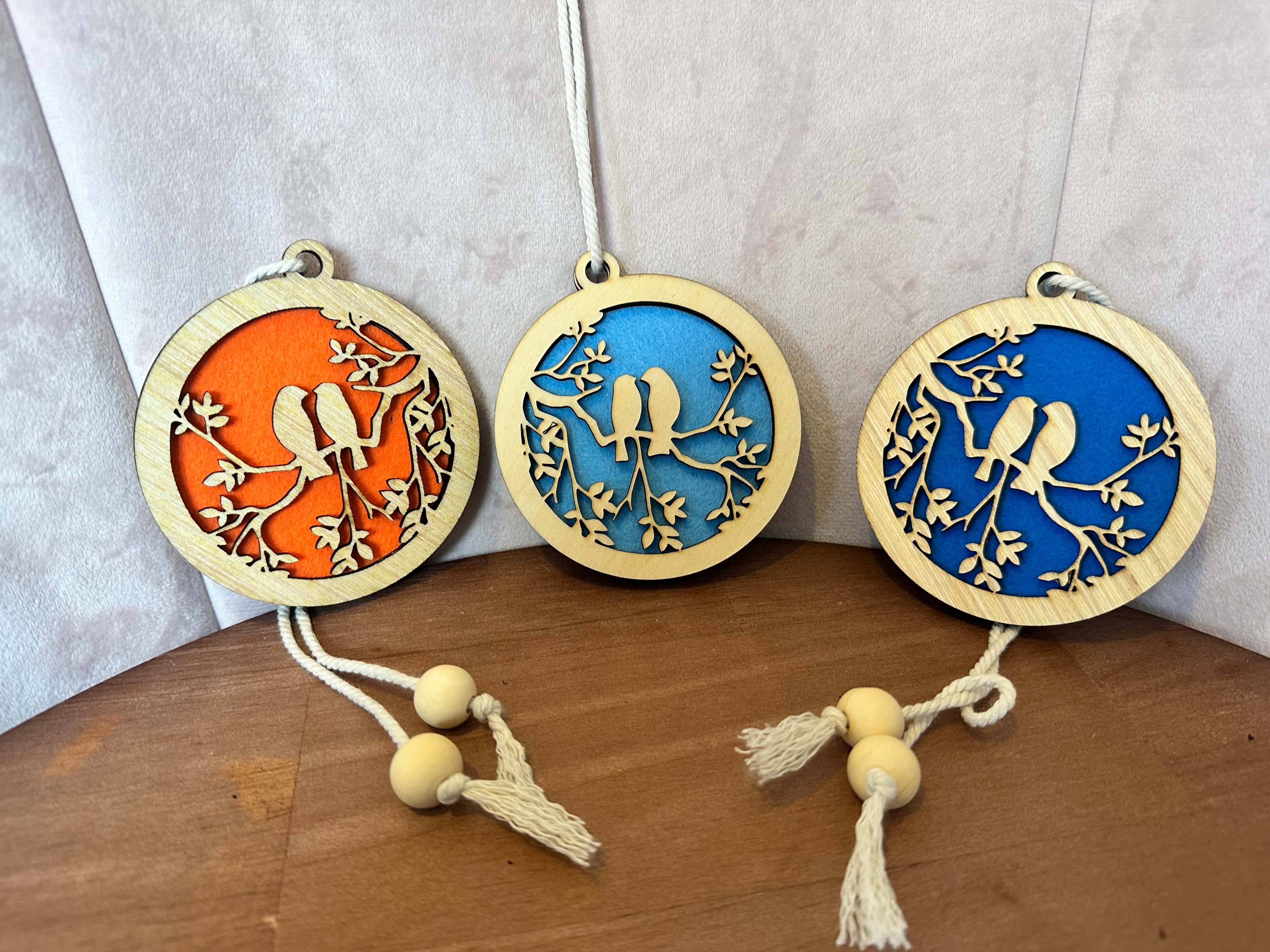 Diffuseur de parfum en bois –Oiseaux  9 cm